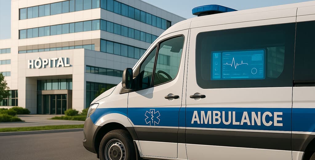 Ambulance en milieu rural – enjeux logistiques", "Plateforme numérique e-TNA en usage", "Euromove – stand mobilité santé