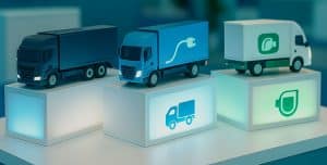 Flotte mixte en transport routier avec véhicules thermique, électrique et bioGNV